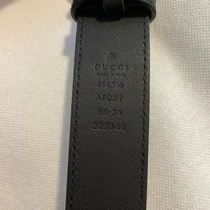 Gucci Smooth Leather Double G Belt 85/34 in Black s-l400.jpg main image 4